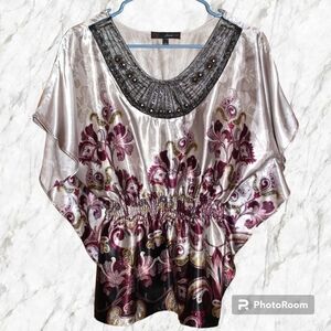 HEART Soul Embellished Smocked Waist Blouse